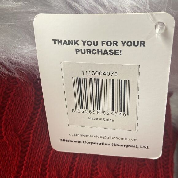 Glitzhome 20L Classic Family Knitted Stocking, Red - Picture 4 of 4